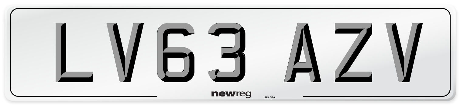 LV63 AZV Number Plate from New Reg